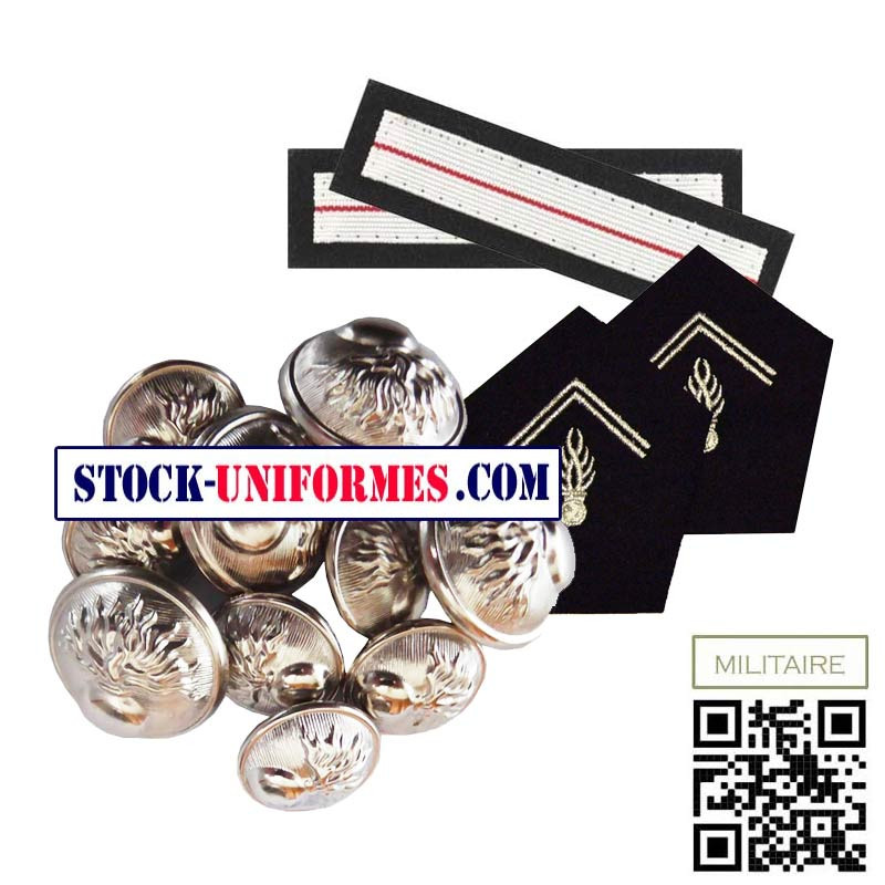 Pack vereuse Gendarerie Départementale boutons nickels ecussons de col galons de manches grade ADJUDANT-CHEF Pack vereuse Gendarerie Départementale boutons nickels ecussons de col galons de manches grade ADJUDANT-CHEF