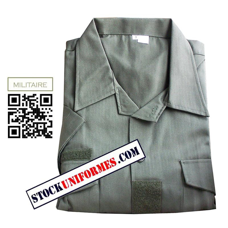 Chemise militaire kaki Manches Courtes