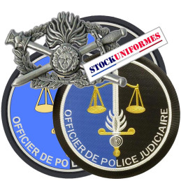 Lot OPJ 2 écussons pvc 1 écusson plastique 1 brevet métal Officier Police Judiciaire