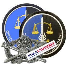 Lot OPJ 1 écussons pvc 1 écusson plastique 1 brevet métal Officier Police Judiciaire