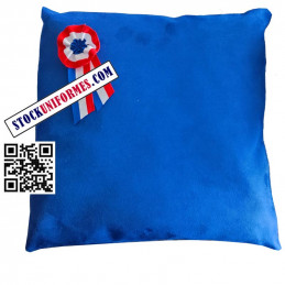 Coussin velours Bleu pour remise de médaille - 30 cm / 30 cm - plus cocarde tricolore