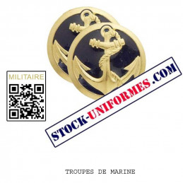 TDM Insignes de collet Troupes de Marine pour vareuses à pins