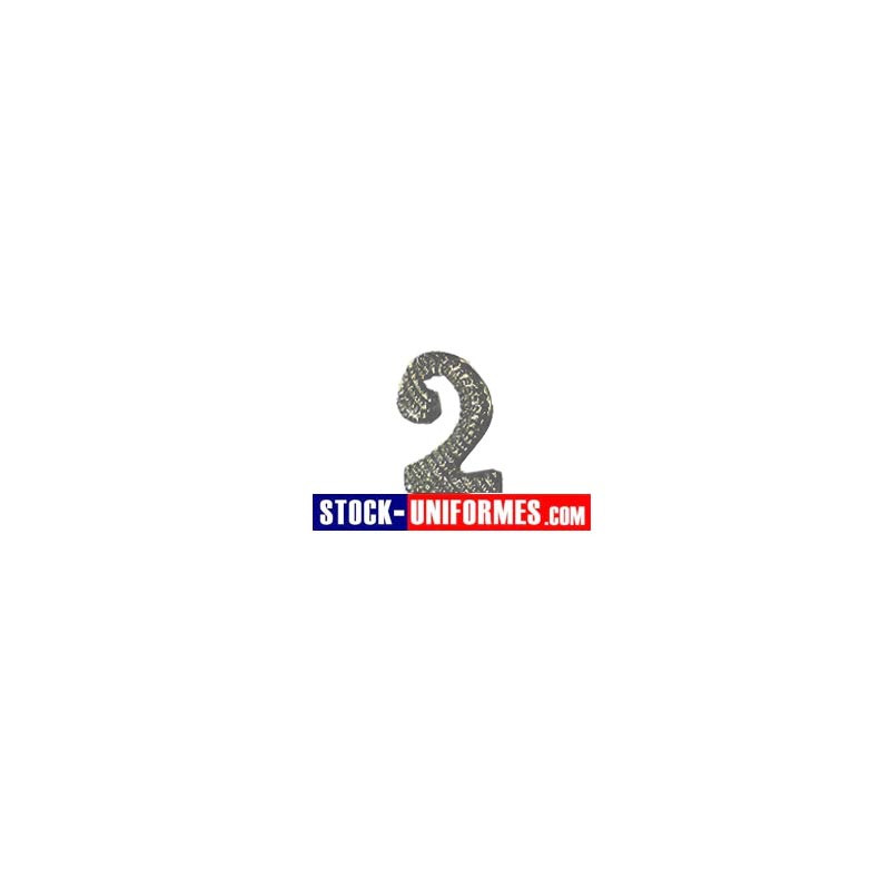 Chiffre 2 bronze argent à tige