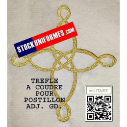 TREFLE BRODE SUR PAPIER POUR POSTILLON ADJUDANT GENDARMERIE