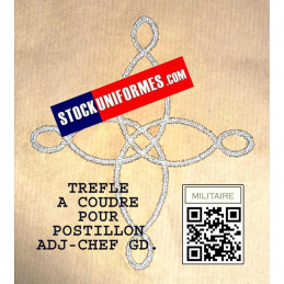 TREFLE BRODE SUR PAPIER POUR POSTILLON ADJUDANT-CHEF GENDARMERIE