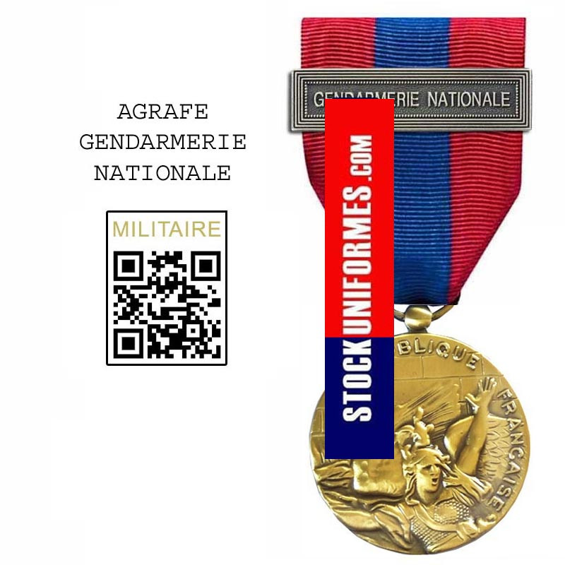 Médaille ordonnance Défense Nationale bronze agrafe Gendarmerie Nationale Médaille ordonnance Défense Nationale bronze agrafe Gendarmerie Nationale