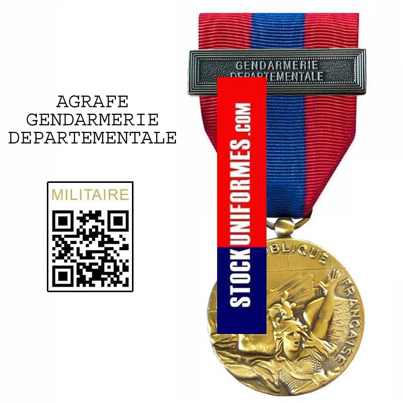 Médaille ordonnance Défense Nationale bronze agrafe Gendarmerie Départementale Médaille ordonnance Défense Nationale bronze agrafe Gendarmerie Départementale
