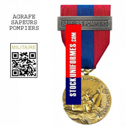 Médaille ordonnance Défense Nationale bronze agrafe Sapeurs-Pompiers