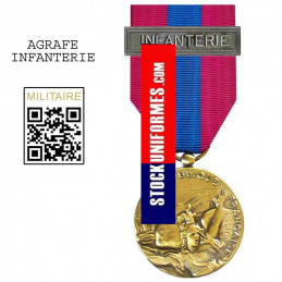 Médaille Défense Nationale Bronze agrafe INFANTERIE
