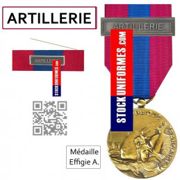 Médaille avec sa Barrette Ordonnance ARTILLERIE Défense Nationale Bronze